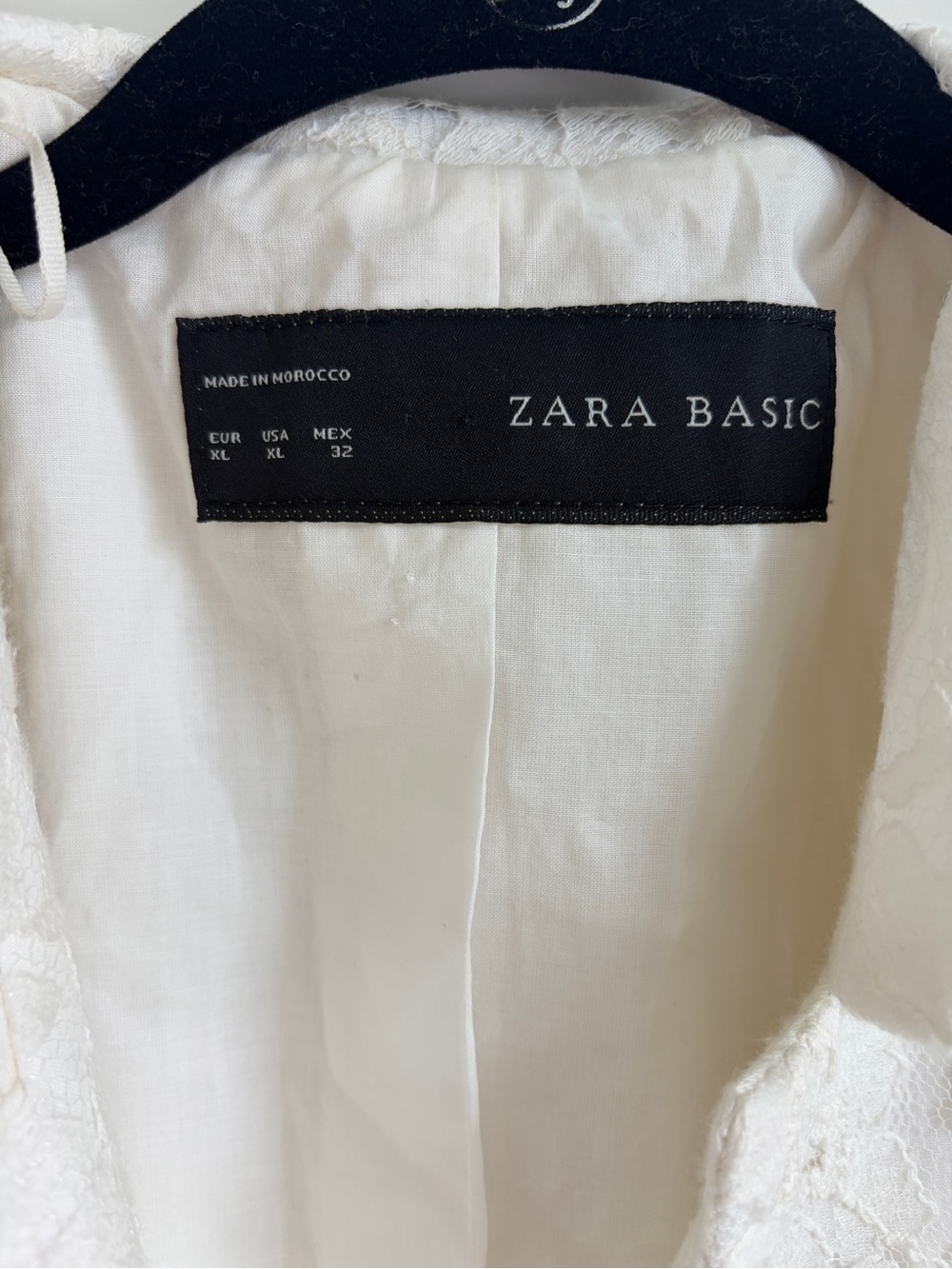 Zara White Floral Lace Blazer Jacket - Picture 2 of 3